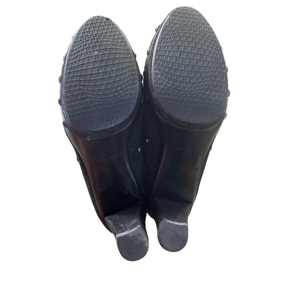 Stuart Weitzman Womens Black Suede Shearling-Studded Mule Size 6M SKU 8628 - Picture 13 of 15